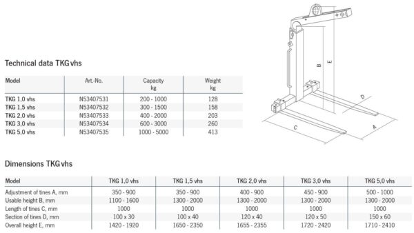 Tigrip TKG-vhs Fourches pour palettes – Image 2