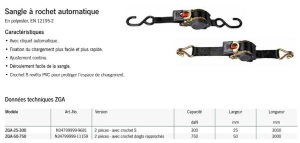 ZGA-band (3m) met automatische ratel - Afbeelding 2