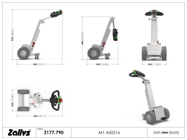 M1 - AISI316 - Roestvrijstalen elektrische duwtrekker - Afbeelding 2
