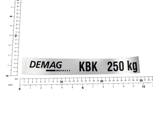 Capacity plate "Demag 250kg"